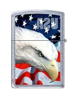 Zippo 3021 Usa Flag And Eagle Street Chrome Finish Lighter