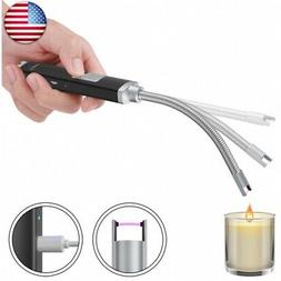 , Long Lighter Plasma Usb Rechargeable Arc Lighter Windproof