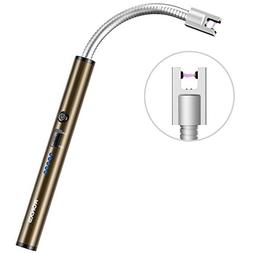 , Upgraded Long Lighter Usb Rechargeable Windproof Candle Li