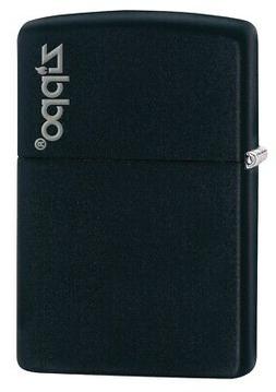 Zippo Logo Black Matte Pocket Lighter