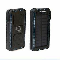 Solar Power Bank Portable 15000mAh Solar Charger with Electr